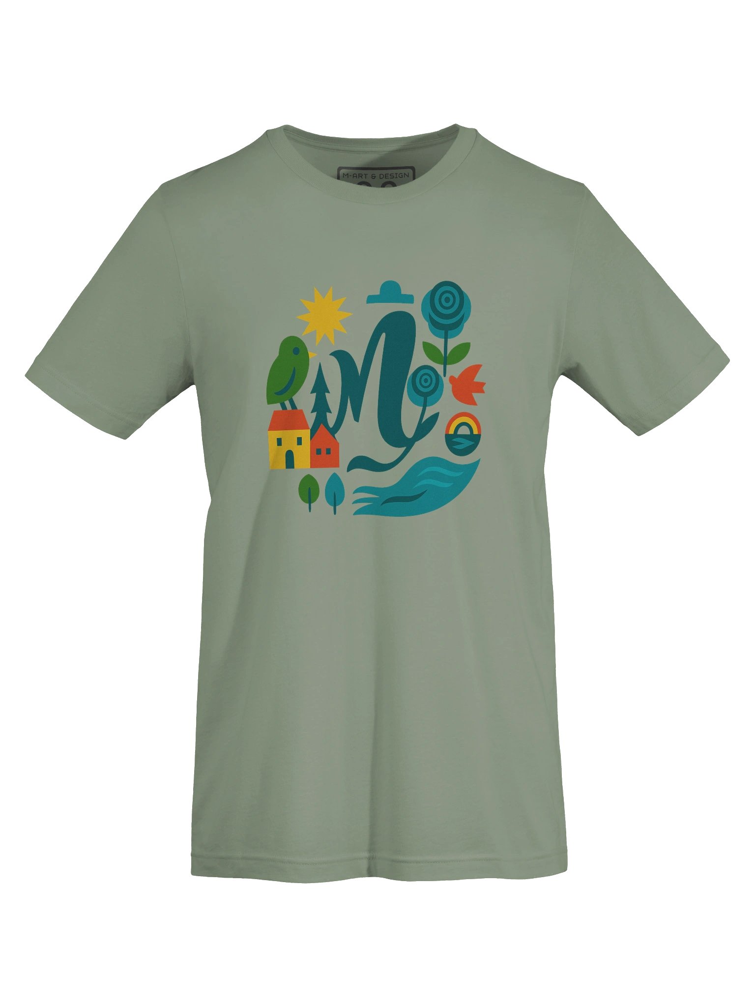Nature Harmony "M" T-Shirt – Peaceful Folk-Inspired Design Art - by M-Art & Design product image (1)