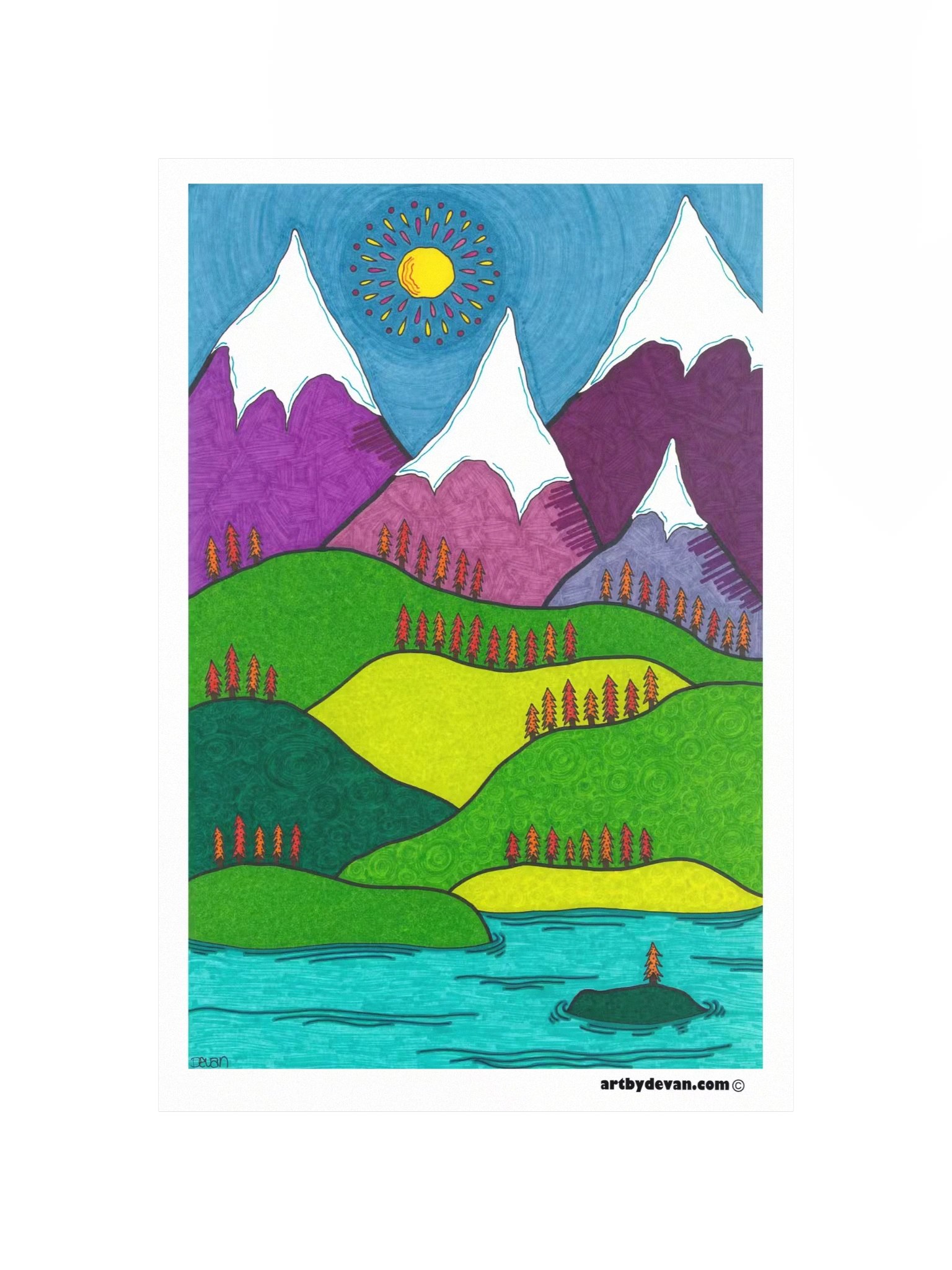 Art Print: Island in the Mountains product image (4)