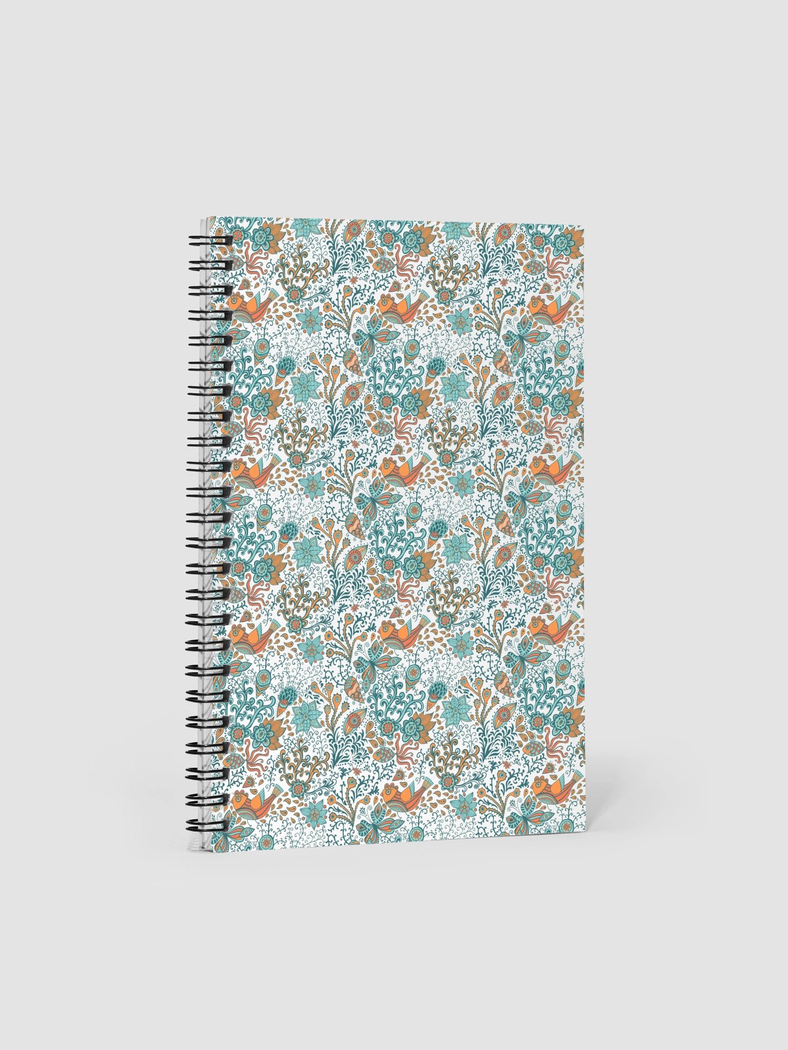 Teal Floral Vine Spiral Notebook product image (1)