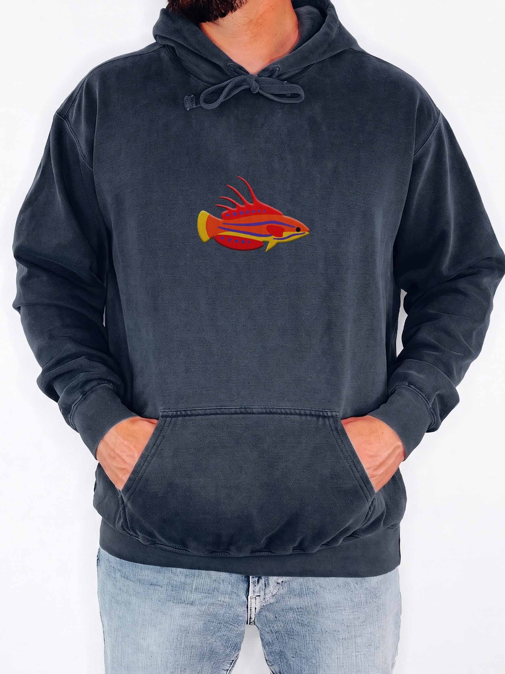 Carpenter's Wrasse Premium Hooded Sweatshirt (Embroidered) for Reef and Marine Aquarium Lovers product image (2)
