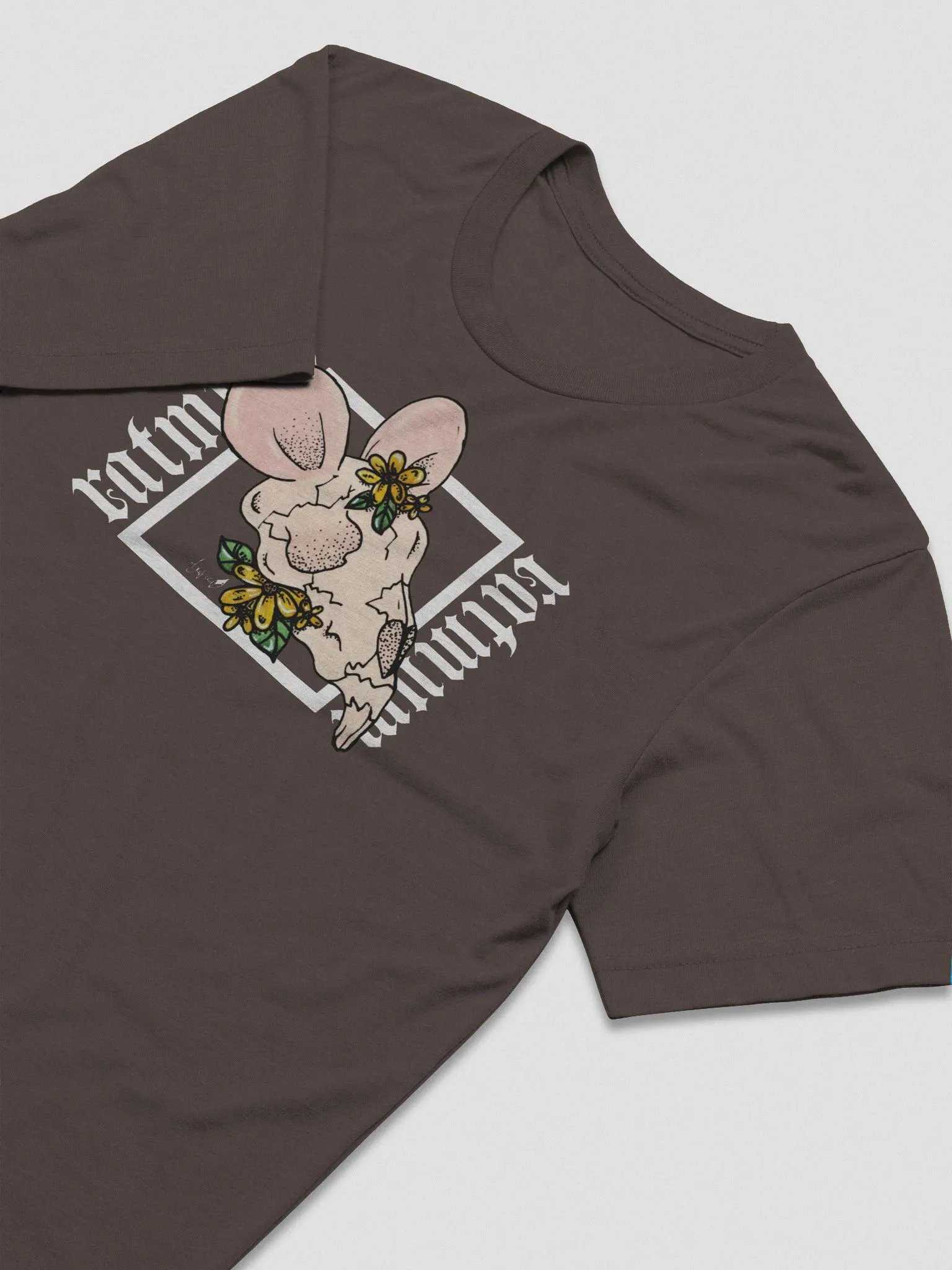 AJA X RAT - Flower Skull T-Shirt (Brown) product image (1)