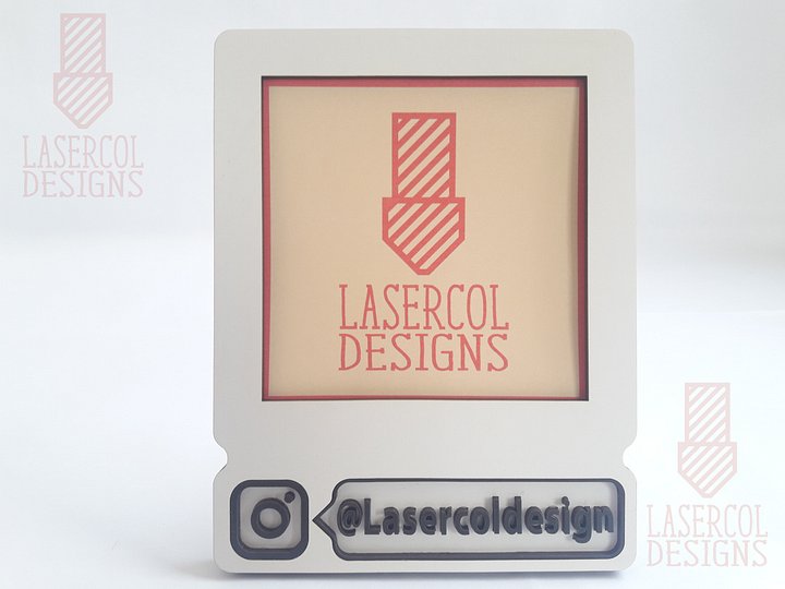 Photo frame with Instagram Handle - Laser Cut Files product image (2)