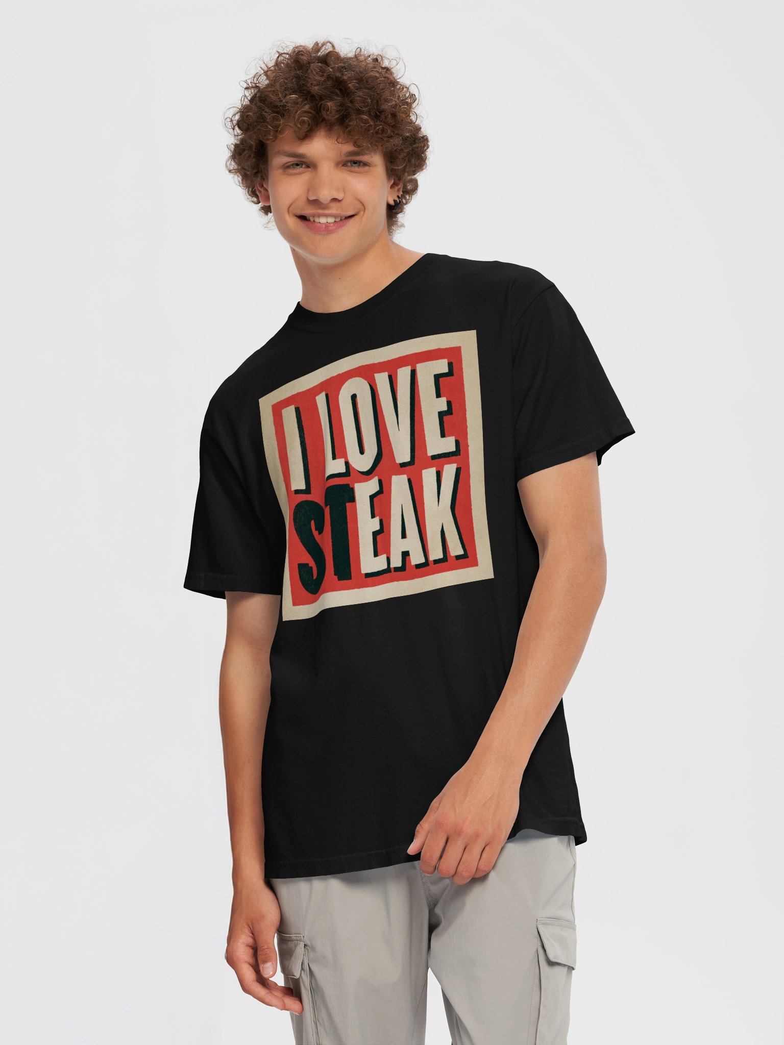 I Love Steak Retro Graphic T-Shirt product image (5)