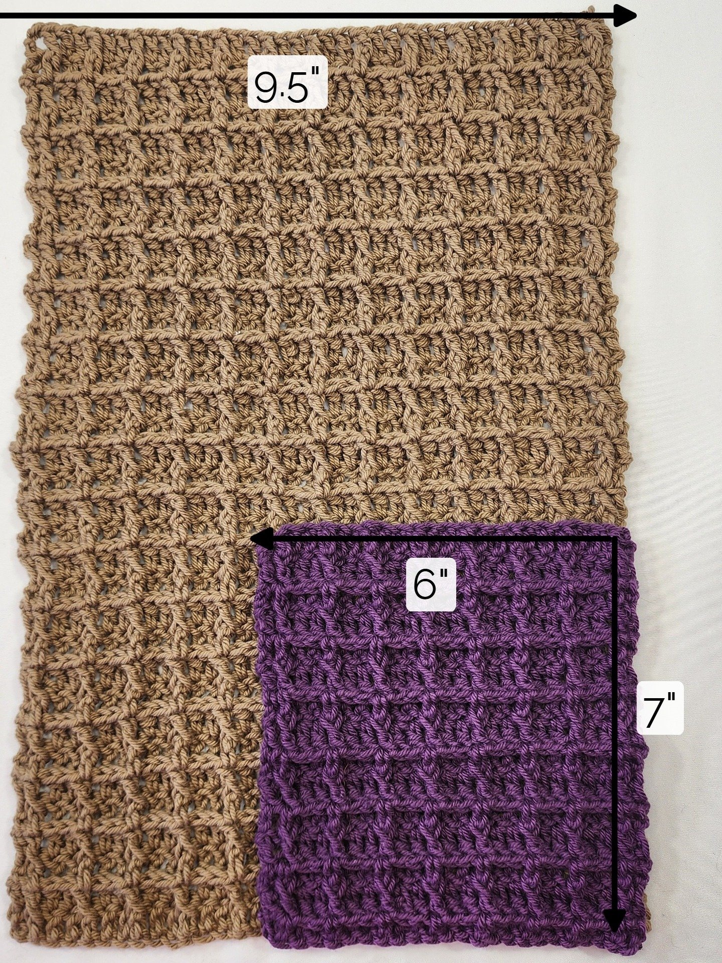 Crochet Cotton Dish Cloths 2-Pack: Waffle Stitch Kitchen Washcloths product image (4)