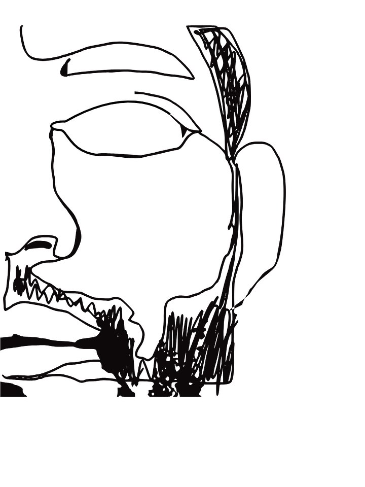 Black man face line drawing product image (1)