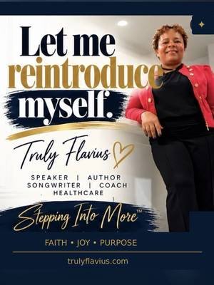 You know my face. Here’s the purpose behind the work. 💙💛 Speaker. Author. Songwriter. Healthcare professional. Helping women 40+ find their voice, rebuild confidence, and navigate their next chapter—with faith, joy, and purpose. 🎤 Bring me to your next event: trulyflavius.com/speaking #SteppingIntoMore #WomenOver40 #Midlife #FaithAndPurpose #TrulyFlavius