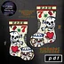 Traditional Tattoo Flash Second Edition Red Trim Christmas Stocking Pattern Set