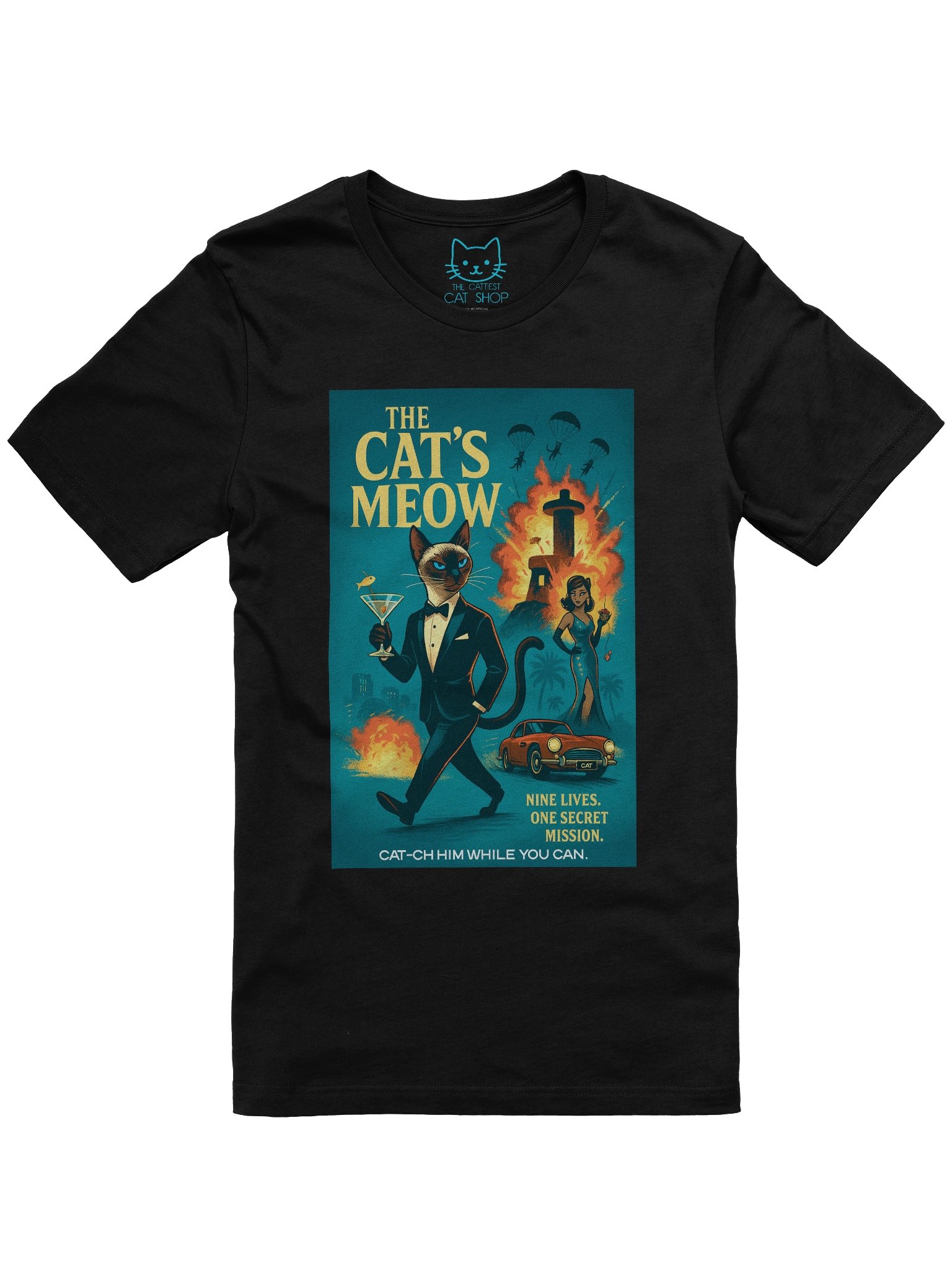 The Cat's Meow Action Spy Movie Parody Concert Tee Fit Unisex T-Shirt product image (7)