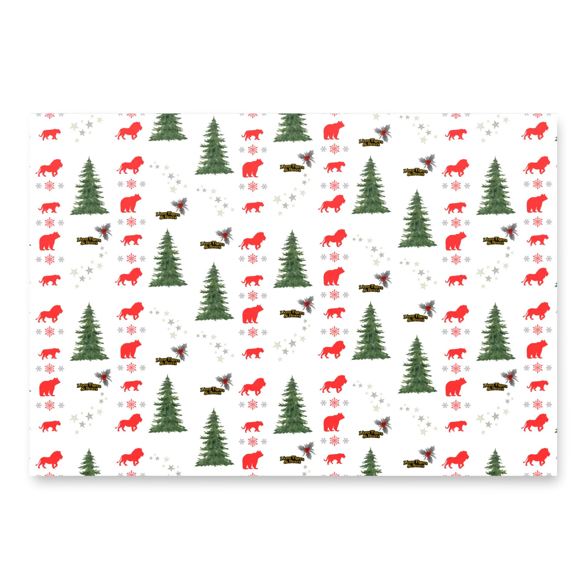 Lions Tigers and Bears Christmas Wrapping Paper Pack 1 product image (2)