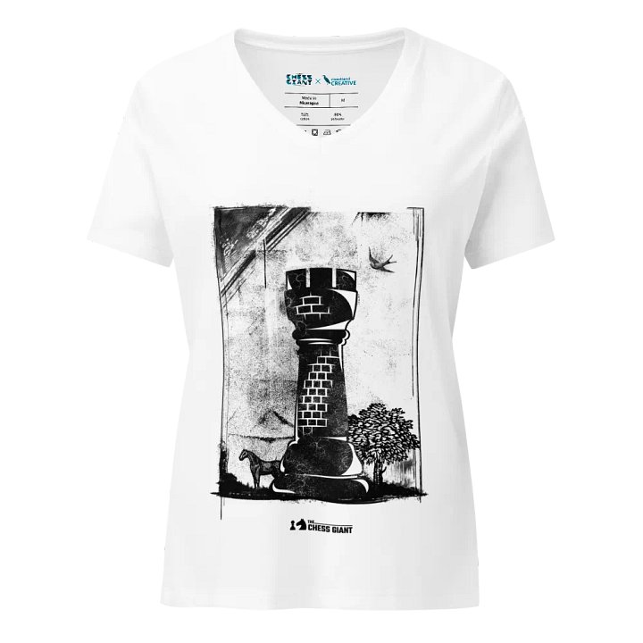 Grunge Chess: Medieval Rook women's v-neck t-shirt product image (1)