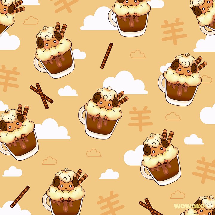 Micro Fiber Cloth - Zodiac Drinks - Cappuccino Lamb w/ Coffee Cookie Sticks product image (2)