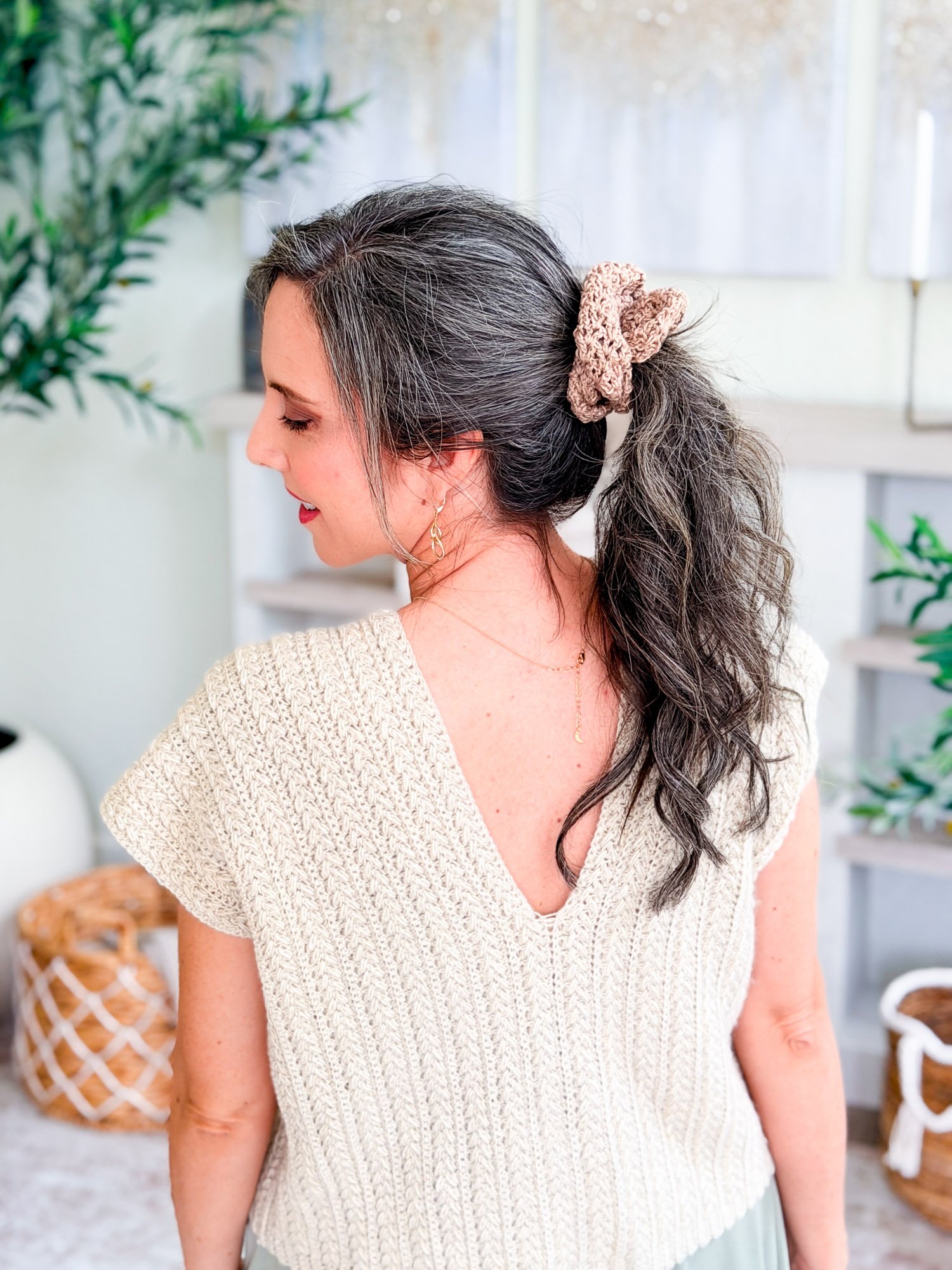 Double Bloom Crochet Scrunchie product image (8)