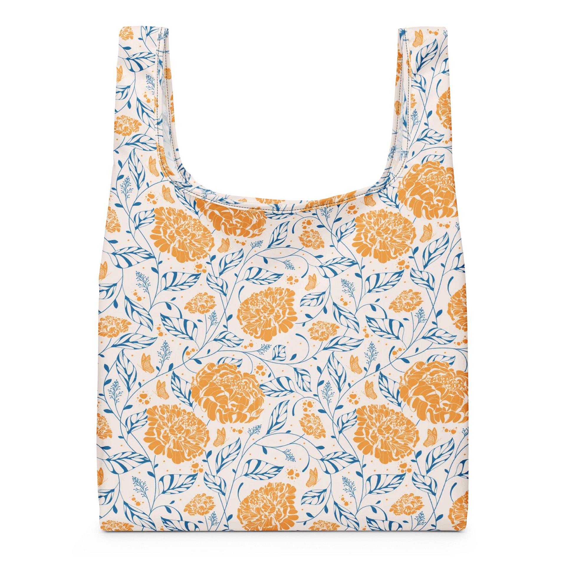 Orange Blossom Reusable Tote Shopping Bag Beautiful Flowers product image (1)