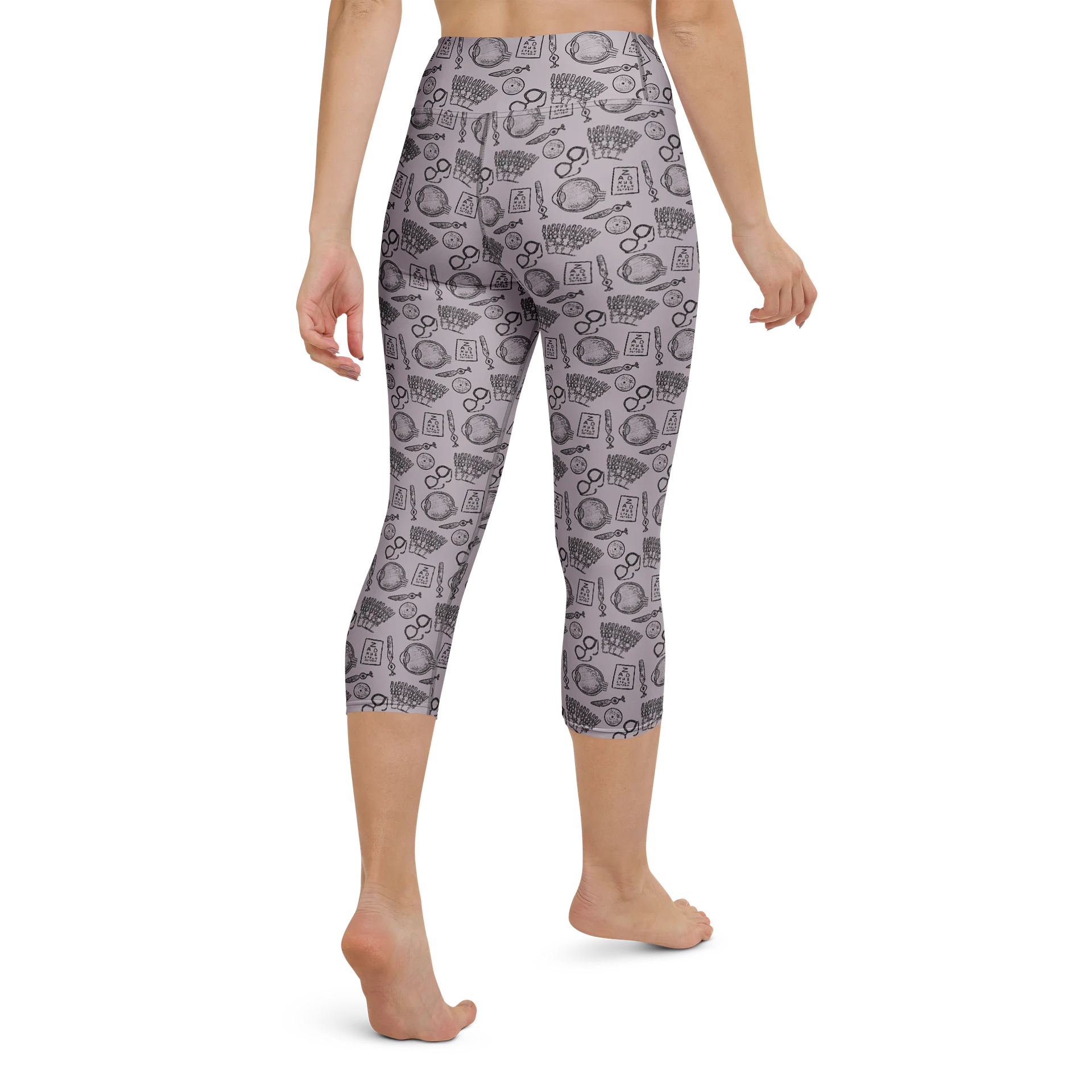 Ophthalmology Sketches High Waisted Capri Leggings product image (3)