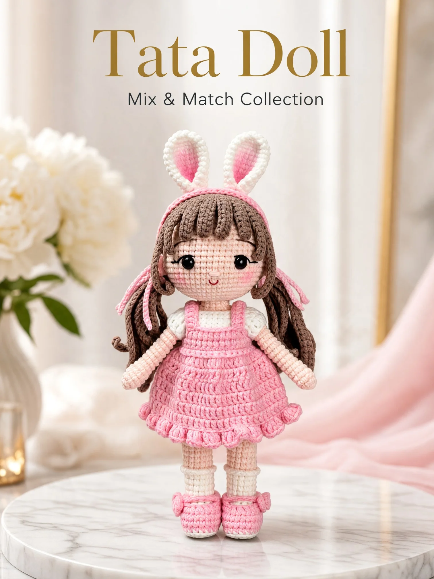 PDF | Crochet 9-inch Tata Doll in Bunny Outfit | Amigurumi Doll Pattern product image (4)