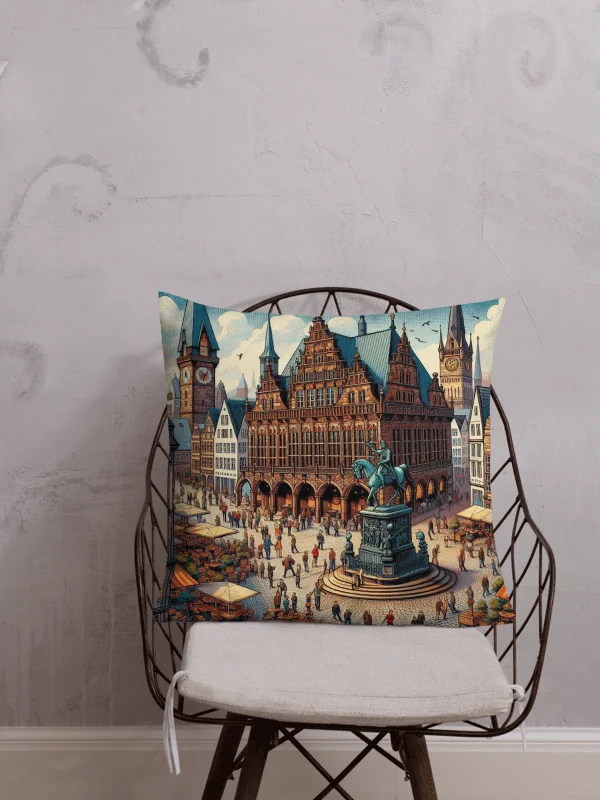 Equestrian Square Premium Pillow | AI Design product image (1)