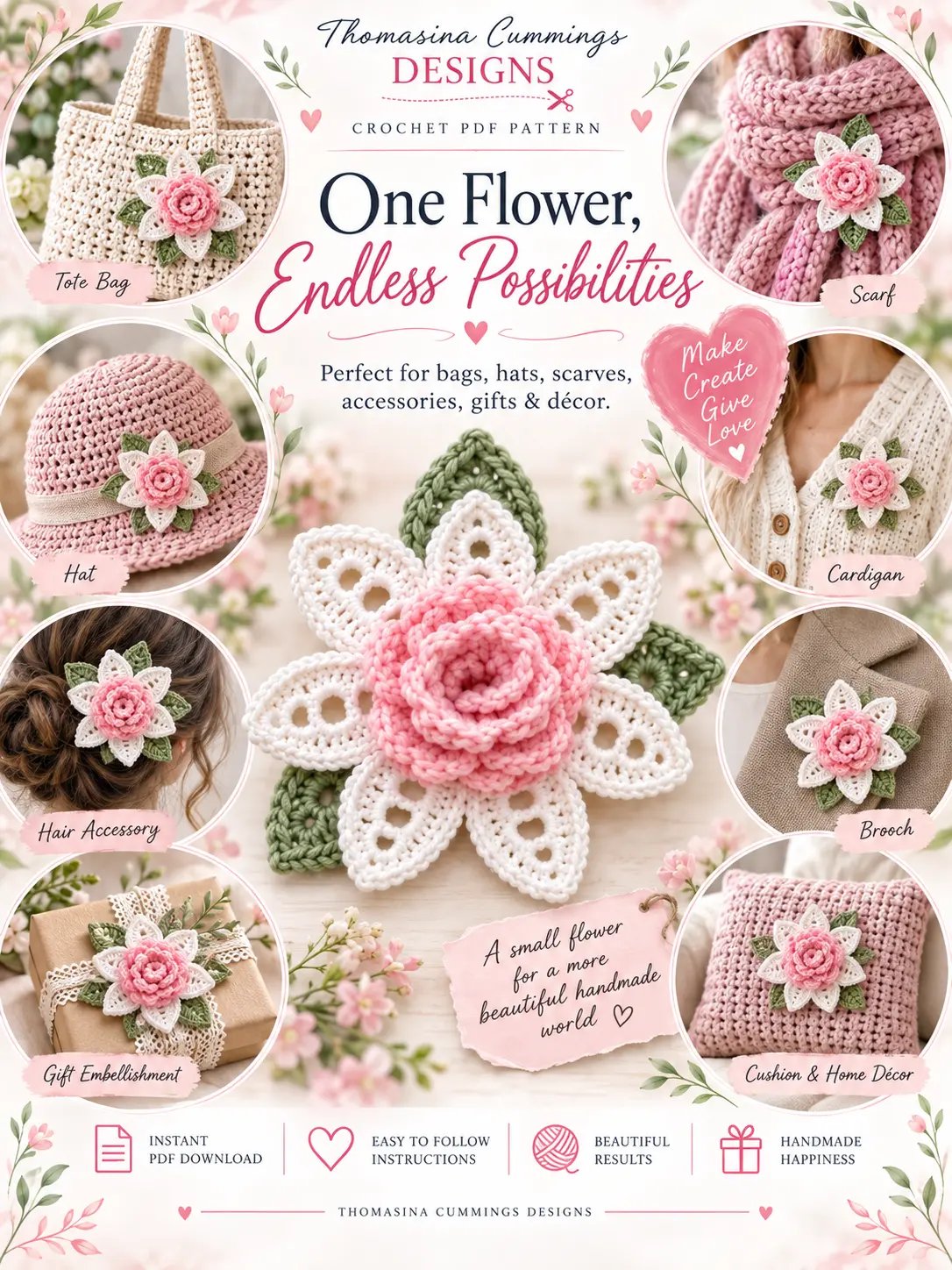 Crochet Flower & Rose PDF Pattern product image (2)