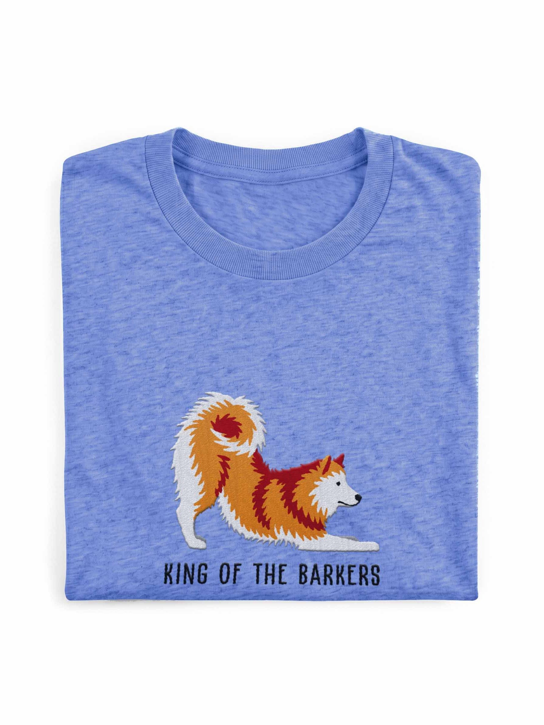 King of the Barkers T-Shirt(Embroidered) of a Finnish Spitz(Gold) product image (1)