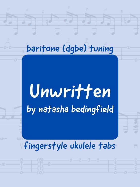 Natasha Bedingfield - Unwritten (uke tabs) product image (1)