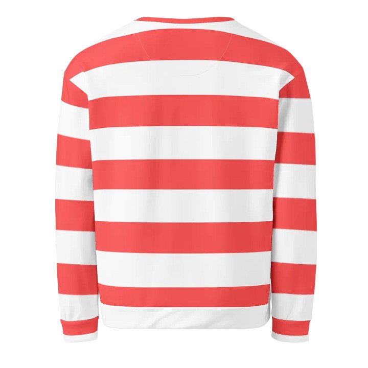 Coral Red and White Striped Sweatshirt product image (2)