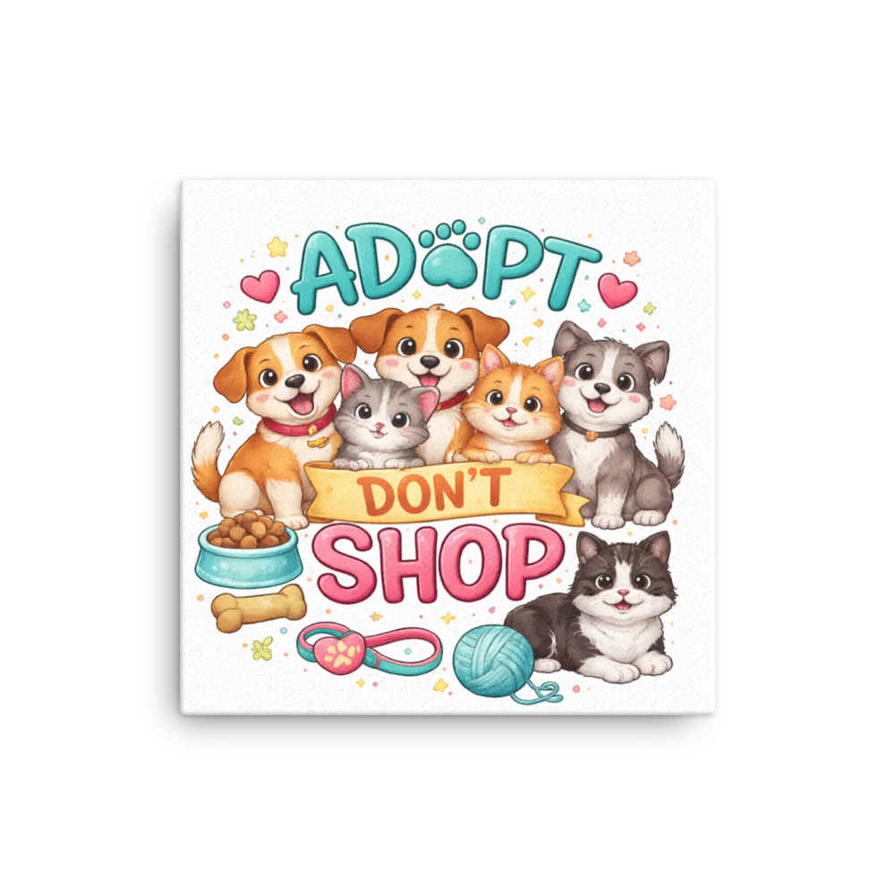 Adopt Don’t Shop Cats & Dogs Canvas product image (1)