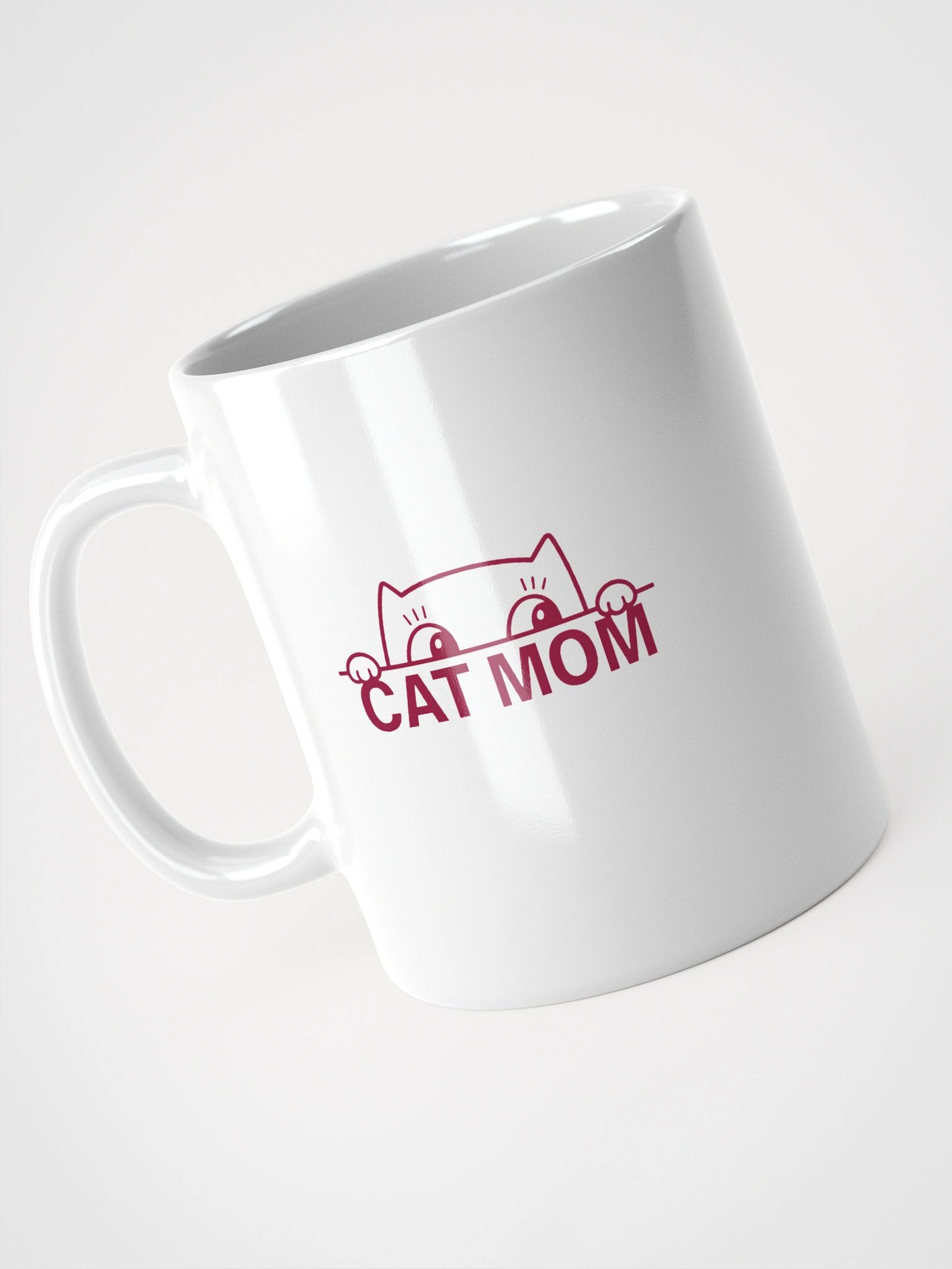 Funny Cat Mom Mug – Minimalist Peeking Kitty Coffee Cup for Pet Moms product image (7)