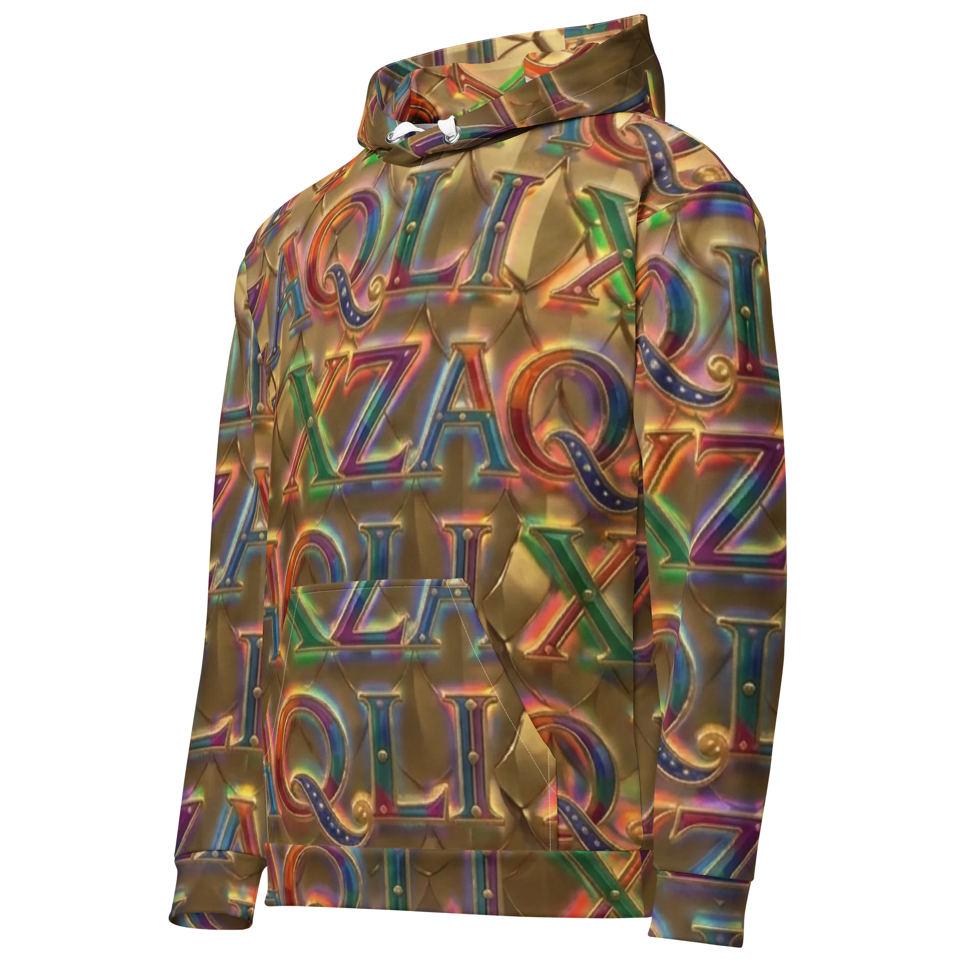 XZAQLI Liquid Gold Monogram Hoodie product image (2)