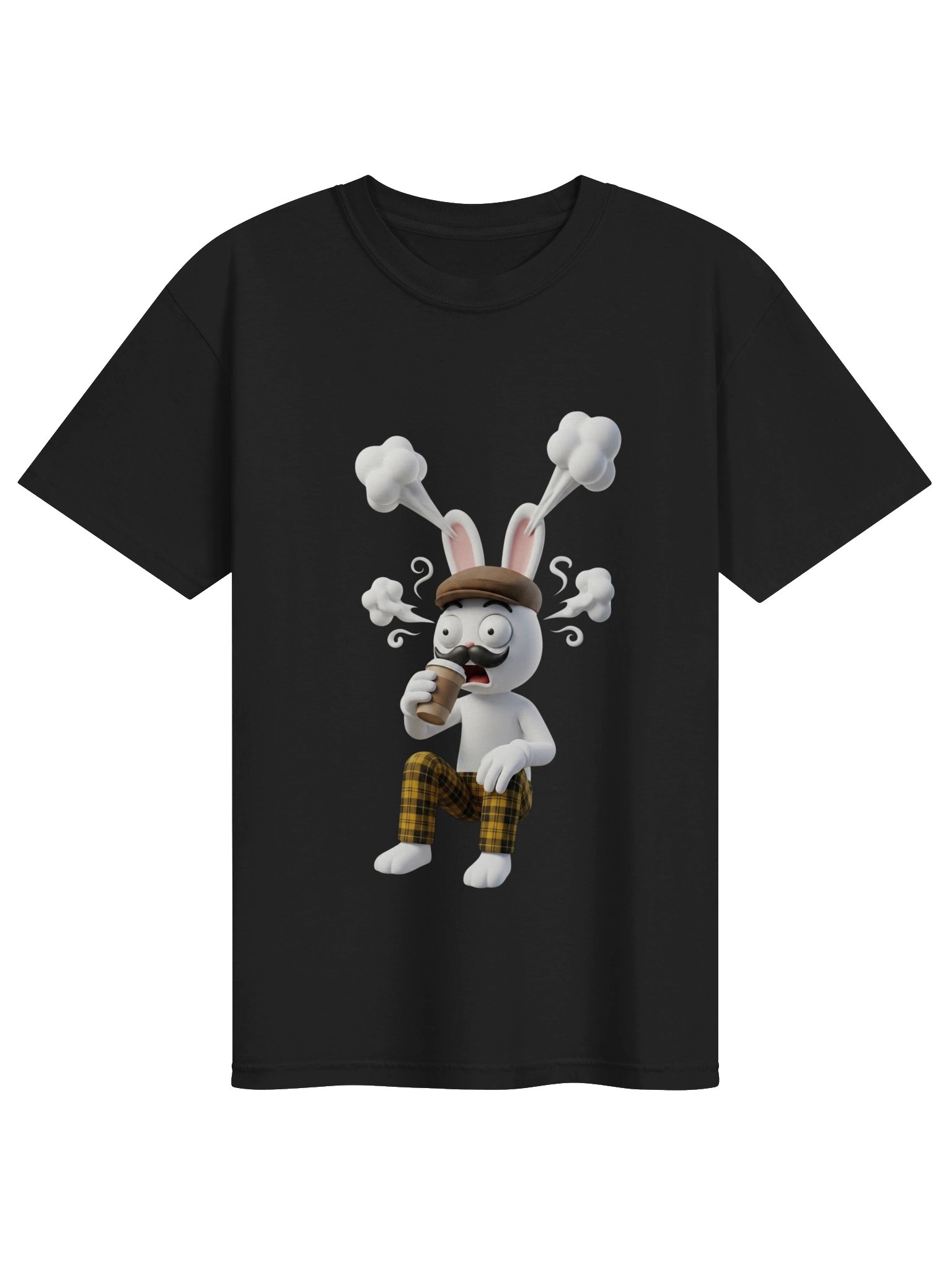 Steaming Mad Bunny T-Shirt – Funny Overwhelmed Coffee Lover Unisex Tee product image (13)