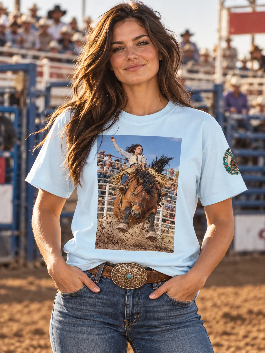 Bronc Riding T-Shirt | Broken Rodeo Cowgirl Division Shirt product image (1)