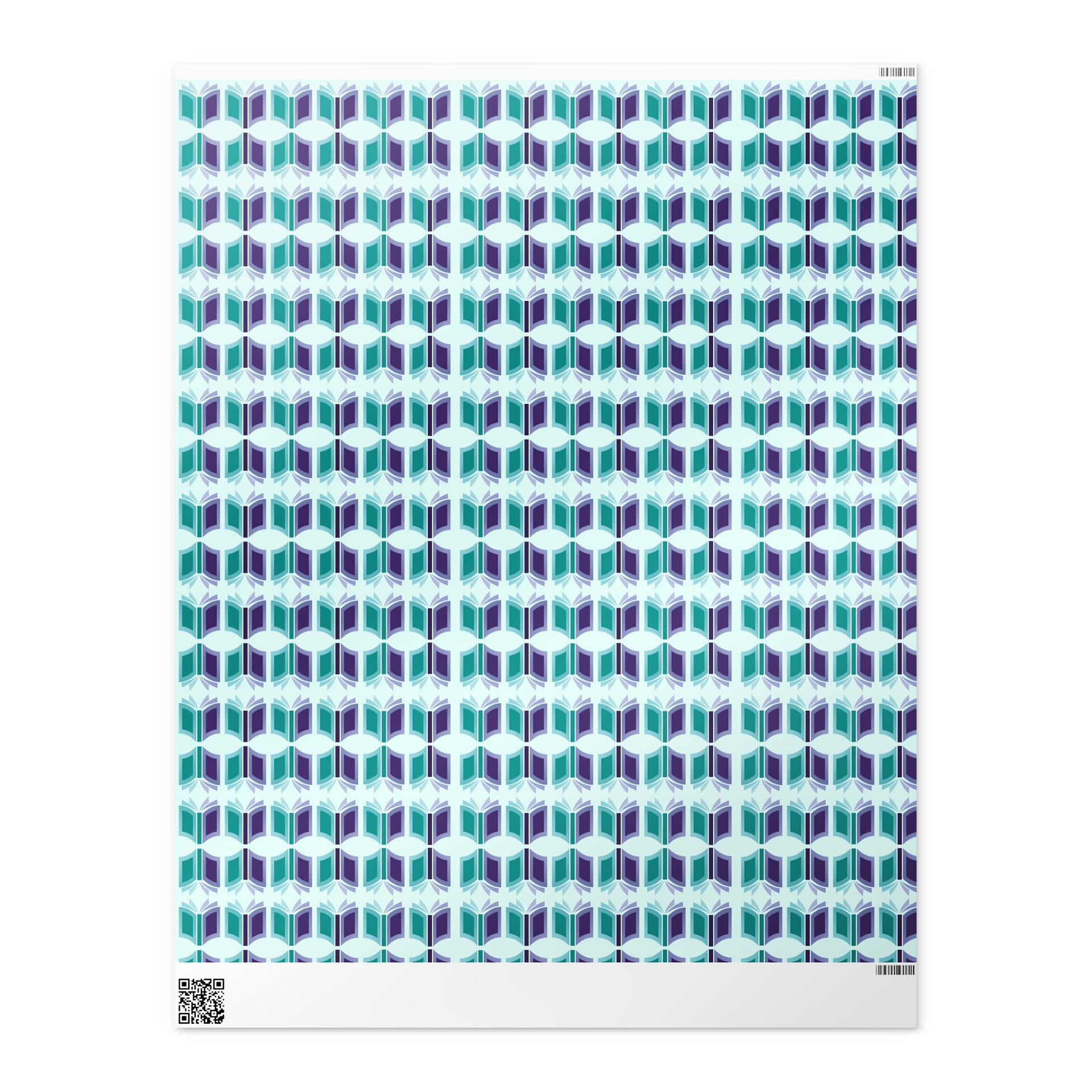 Bookish Wrapping Paper (Light Teal Background) product image (2)