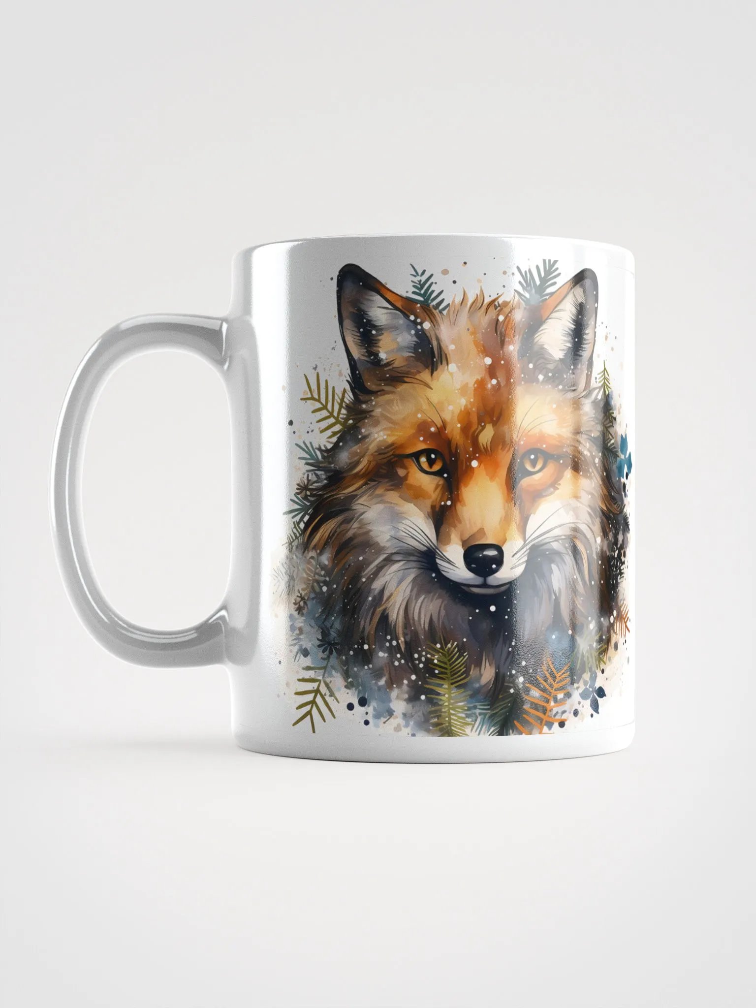 Vibrant Fox Head White Glossy Mug product image (6)