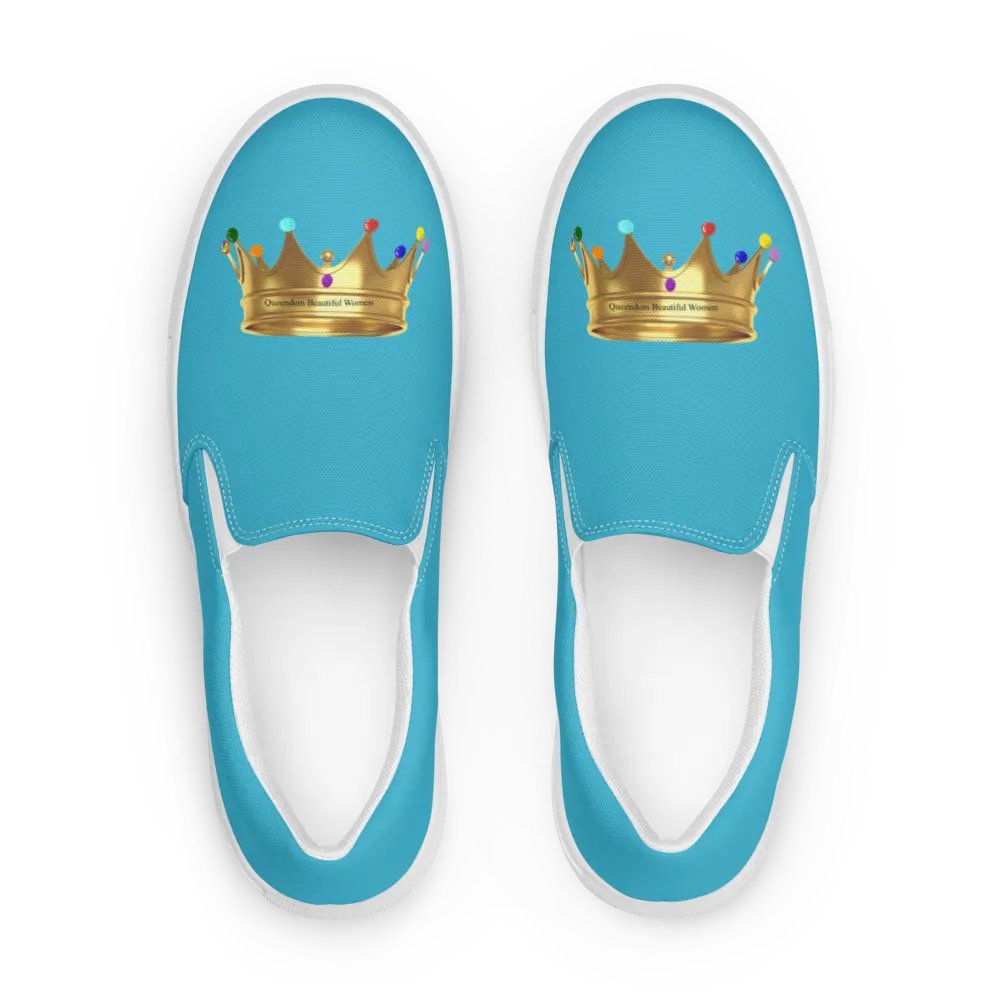 Queendom Beautiful Women Crown Canvas Shoes /Turquoise(TM) product image (1)