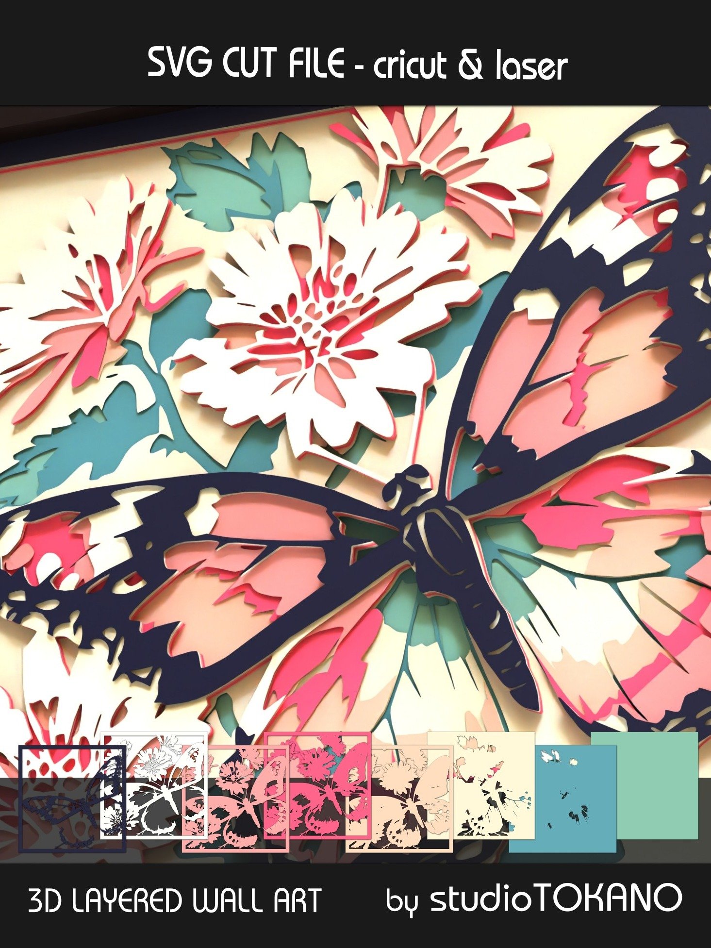 Butterfly Shadow box SVG product image (12)