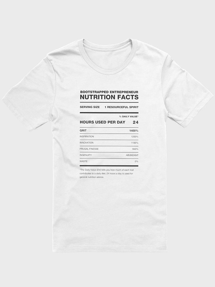 BOOTSTRAPPED ENTREPRENEUR Nutrition Facts Supersoft Tee product image (2)
