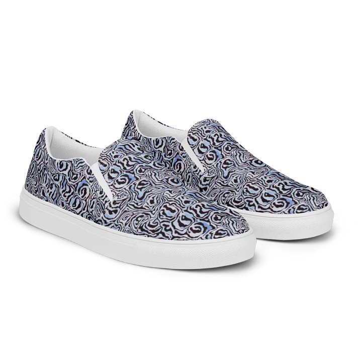 Blue Black Snake Pattern Canvas Shoes product image (2)