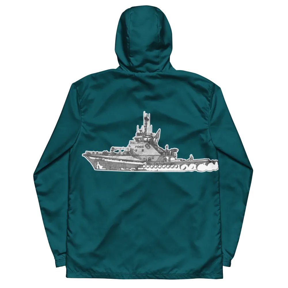 Teal Foss Tugboat Sketch Windbreaker product image (1)