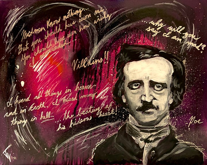 Canvas print “Edgar Allen Poe Heart” product image (1)