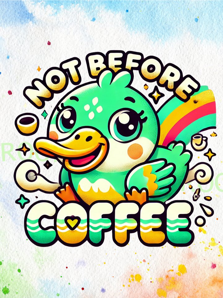 Not Before Coffee Duck – Instant Download Graphic Design product image (1)