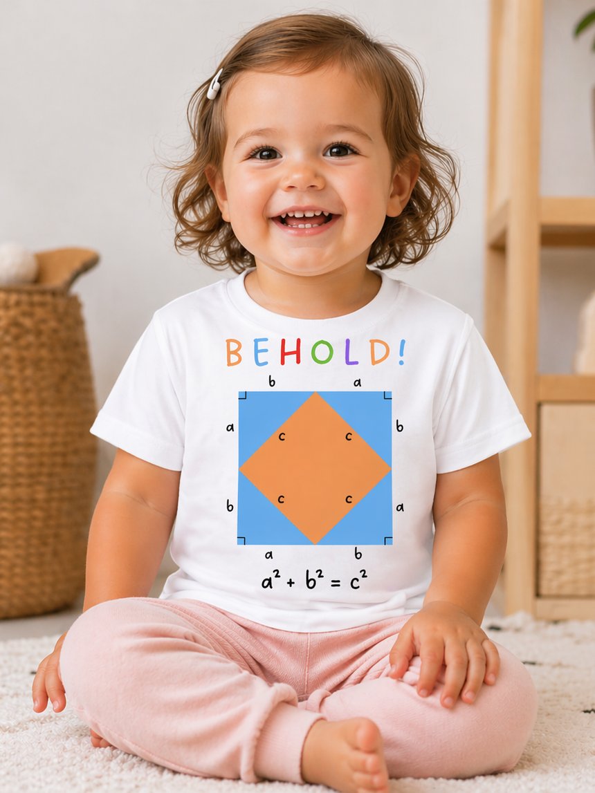 Behold! The Pythagorean Theorem - Math Toddler T-Shirt in White product image (2)