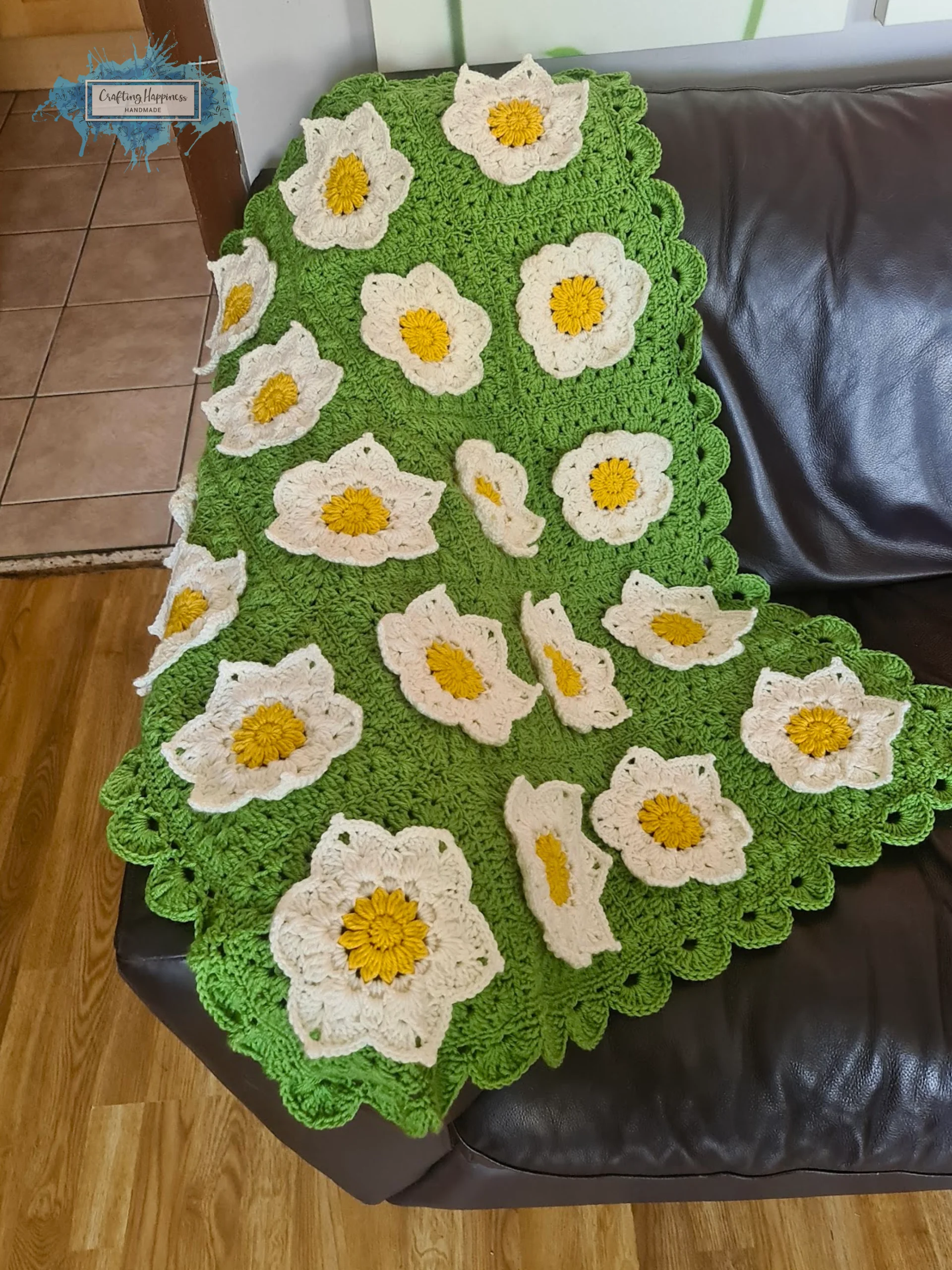 Waterlily Crochet Baby Blanket Pattern | Granny Square, Flower Lapghan (PDF Pattern) product image (5)