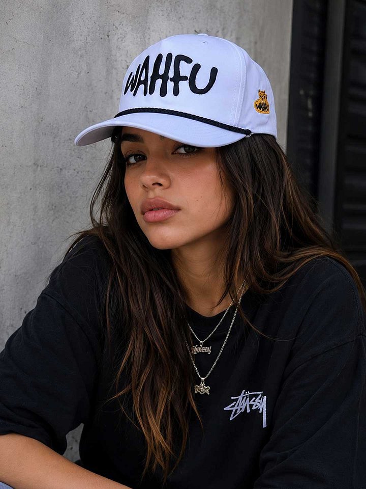 WAHFU Embroidered 5-Panel Rope Cap - White product image (1)