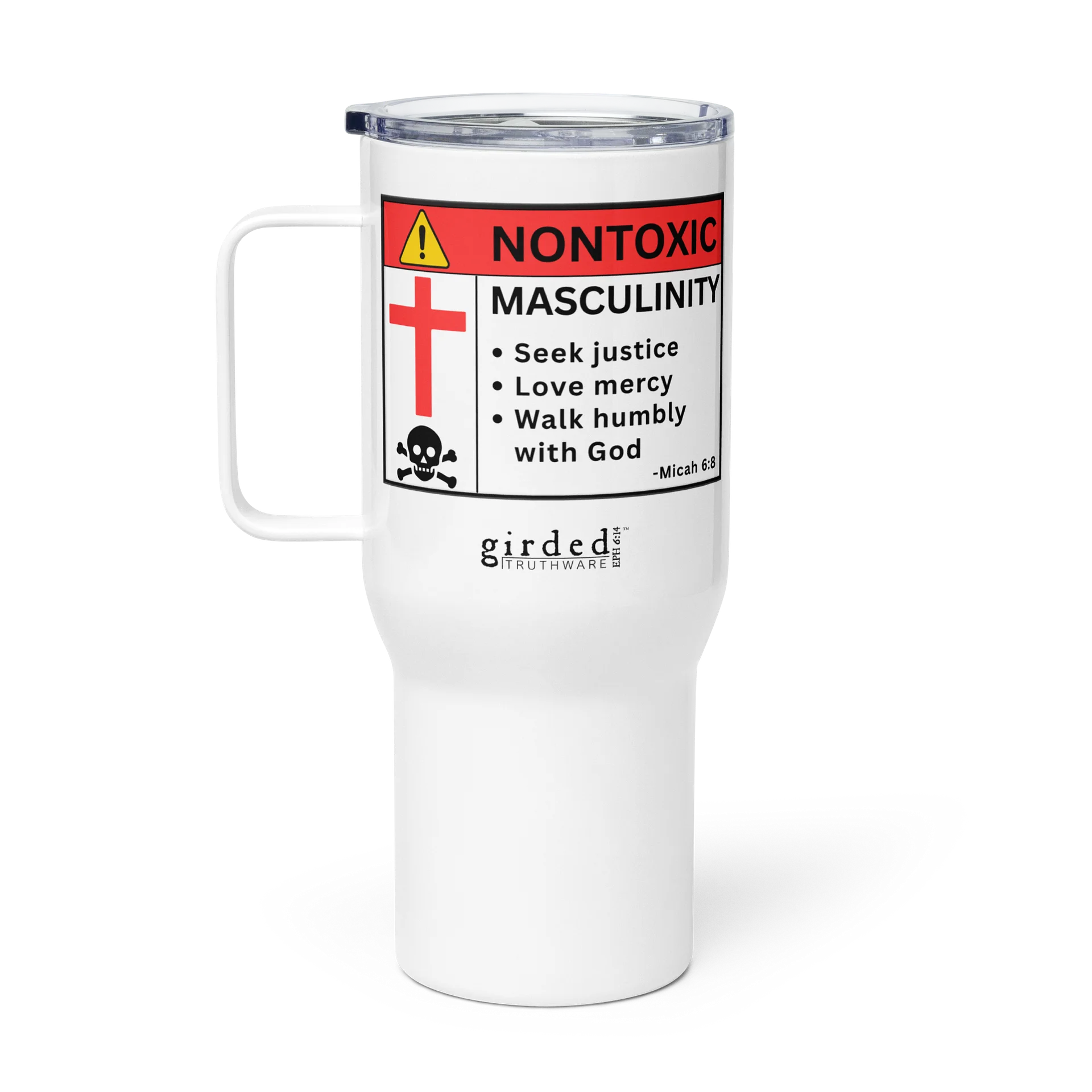 Non-Toxic Masculinity Micah 6:8 Travel Mug product image (1)