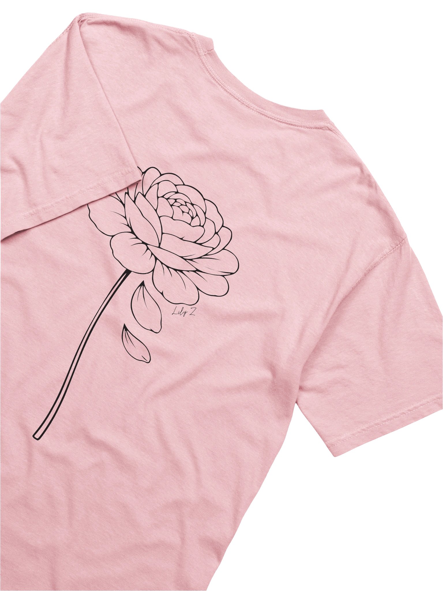 Rose “love hard” T-Shirt - Back Print (Light Colours) product image (8)