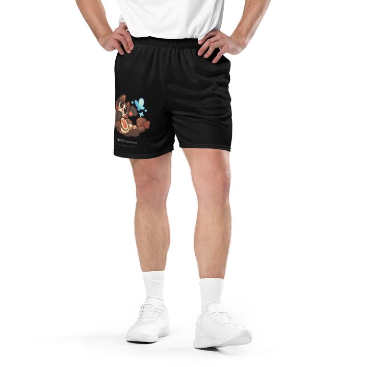 Playing Terra • All-Over Print Recycled Unisex Mesh Shorts (Black) product image (2)