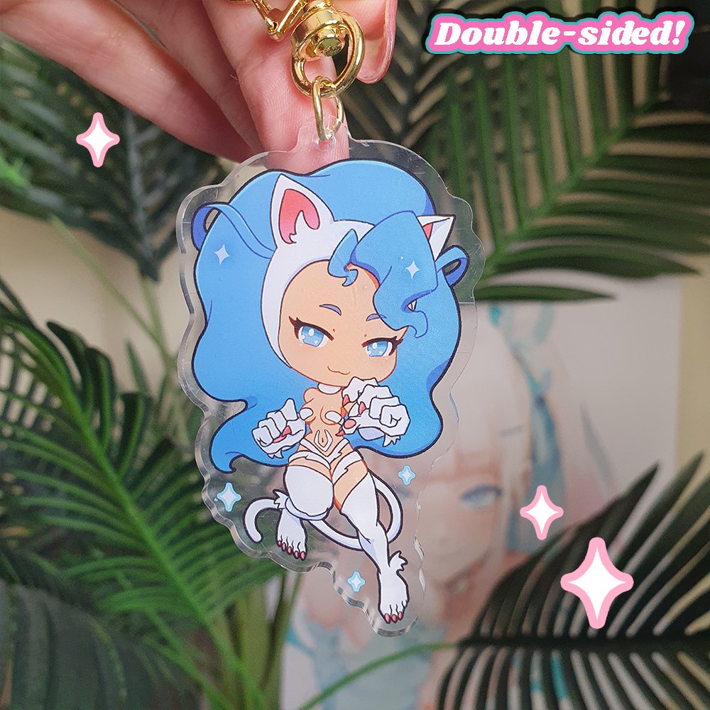 Blue Cat Acrylic Charm product image (1)