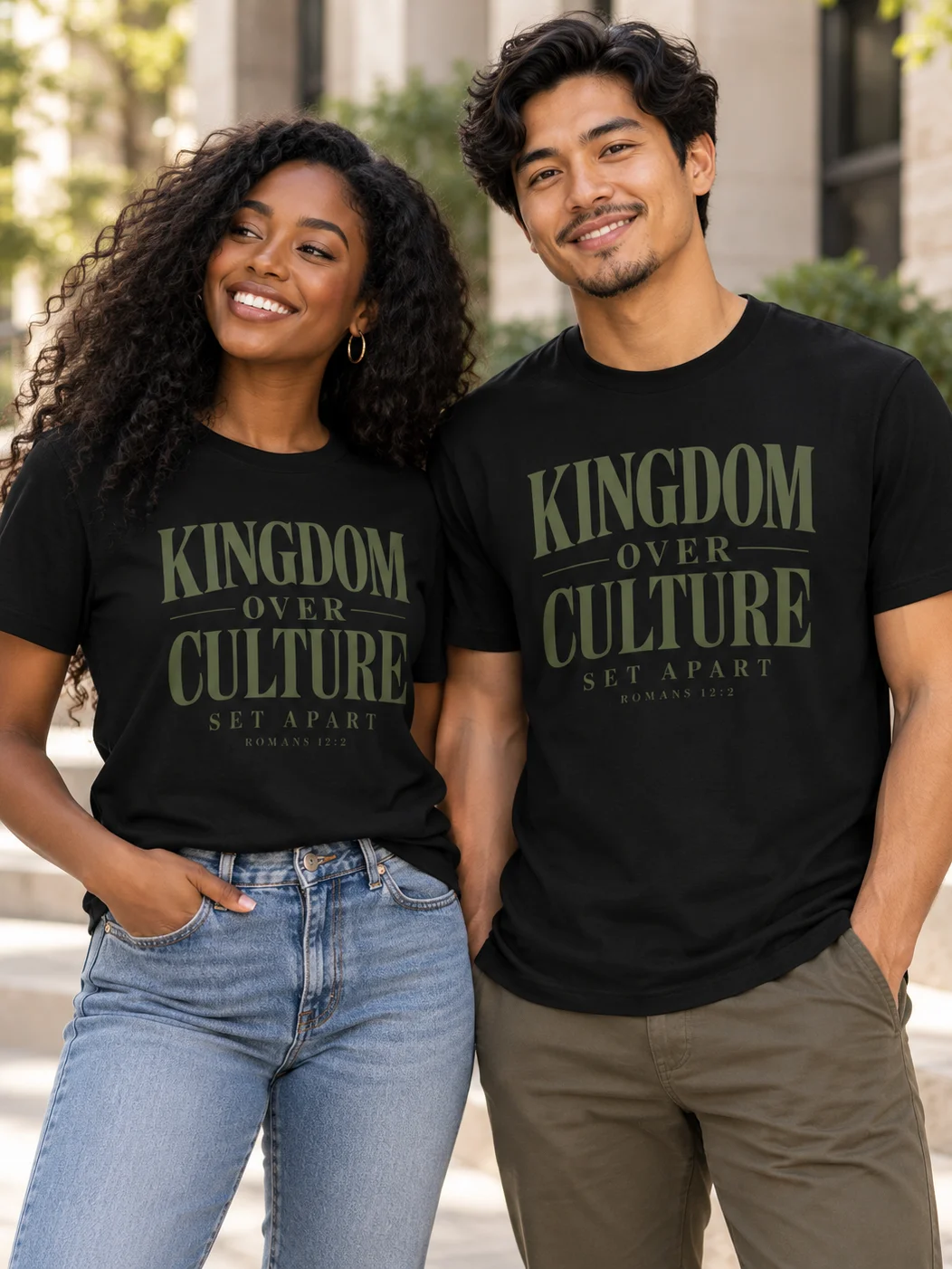 Kingdom Over Culture – Romans 12:2 Premium Unisex Christian T-Shirt product image (1)