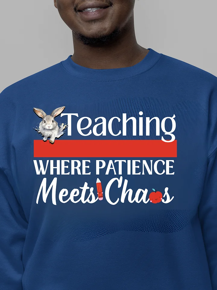 Bunny Teaching Where Patience Meets Chaos, Teachers Heritage Sweatshirt product image (16)