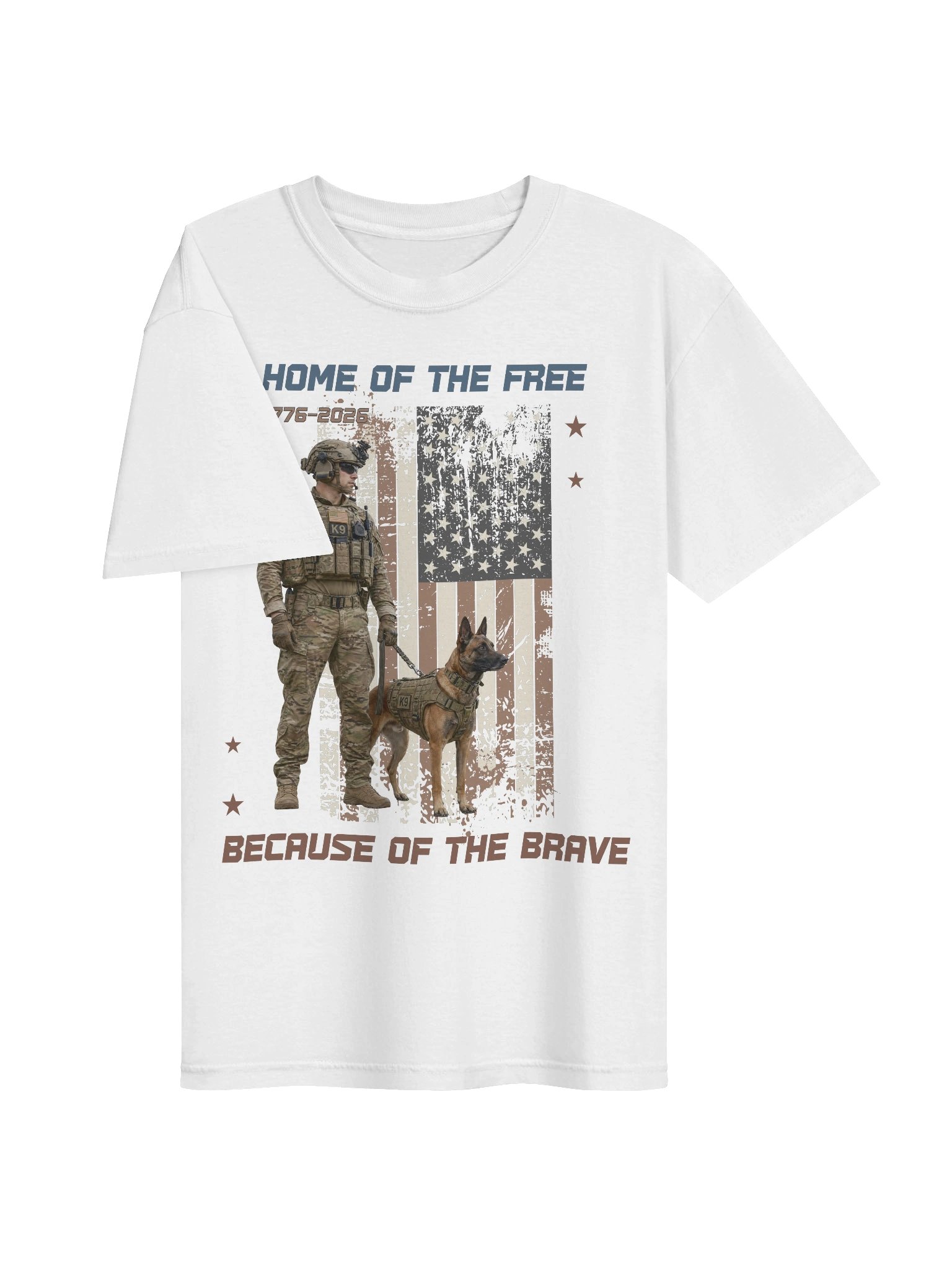 Home of the Free Because of the Brave - Soldier & Military Dog product image (3)