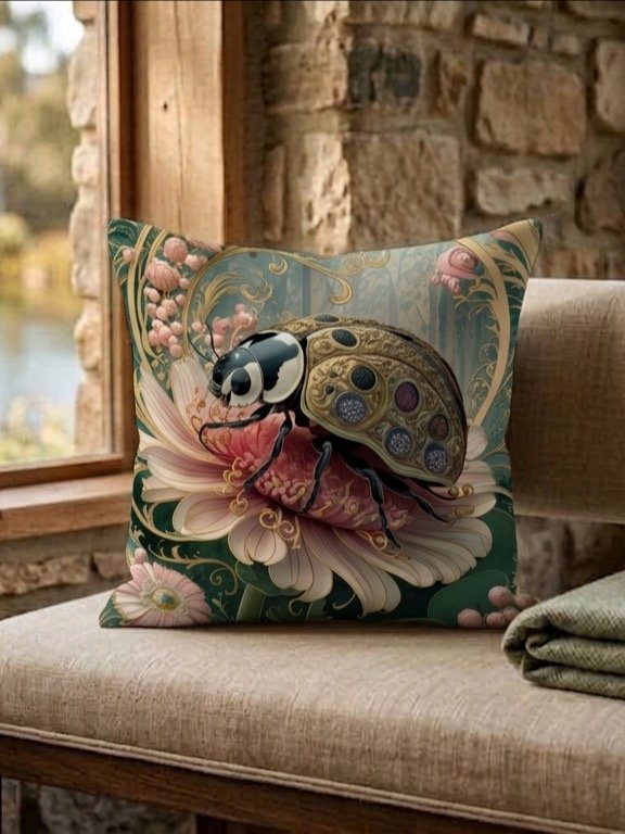 Jeweled Woodland Beetle Pillow product image (1)