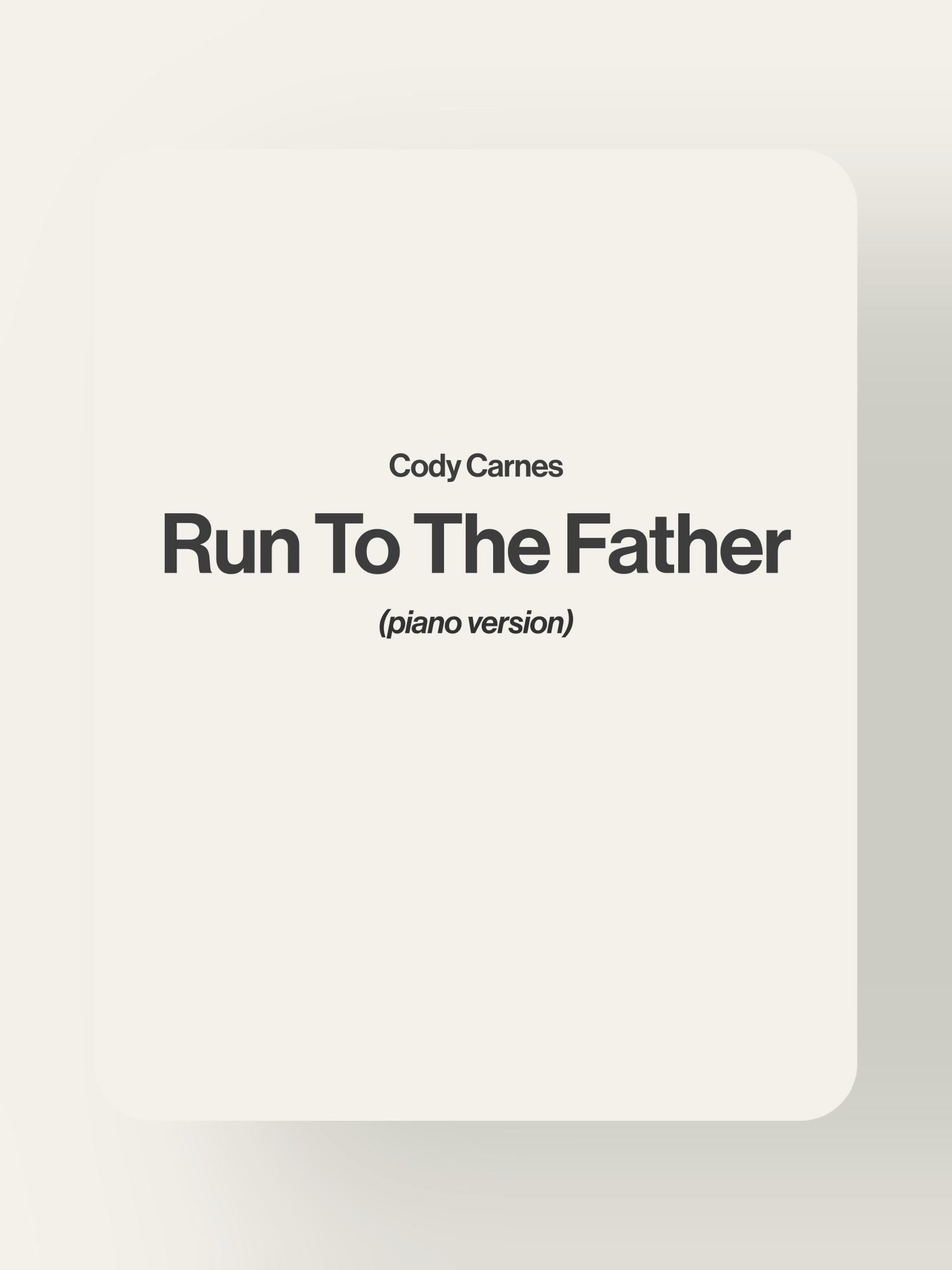 Run To The Father - Cody Carnes product image (1)